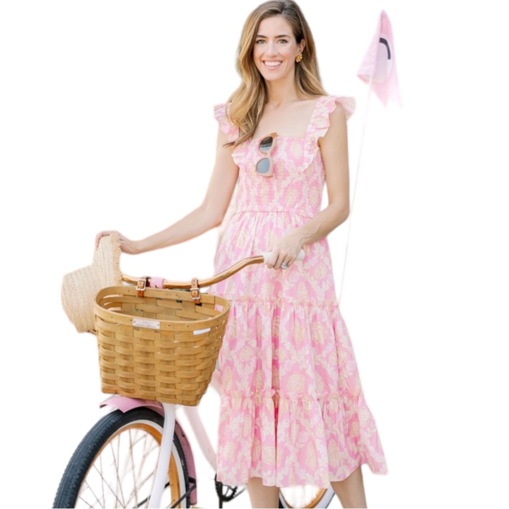 New! Sail to Sable x Palm Beach Lately Seashell Flutter Sleeve Maxi Dress